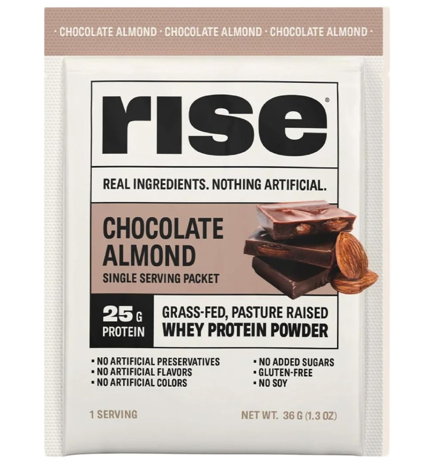 Rise Grass-Fed Whey Protein Powder - Sample Chocolate Almond | 25g Protein No Ar