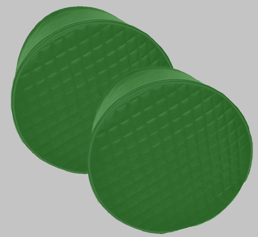 26" John Deere Green Fuel Tank End Covers W/ 9" SKIRT For 26" Diameter Tanks