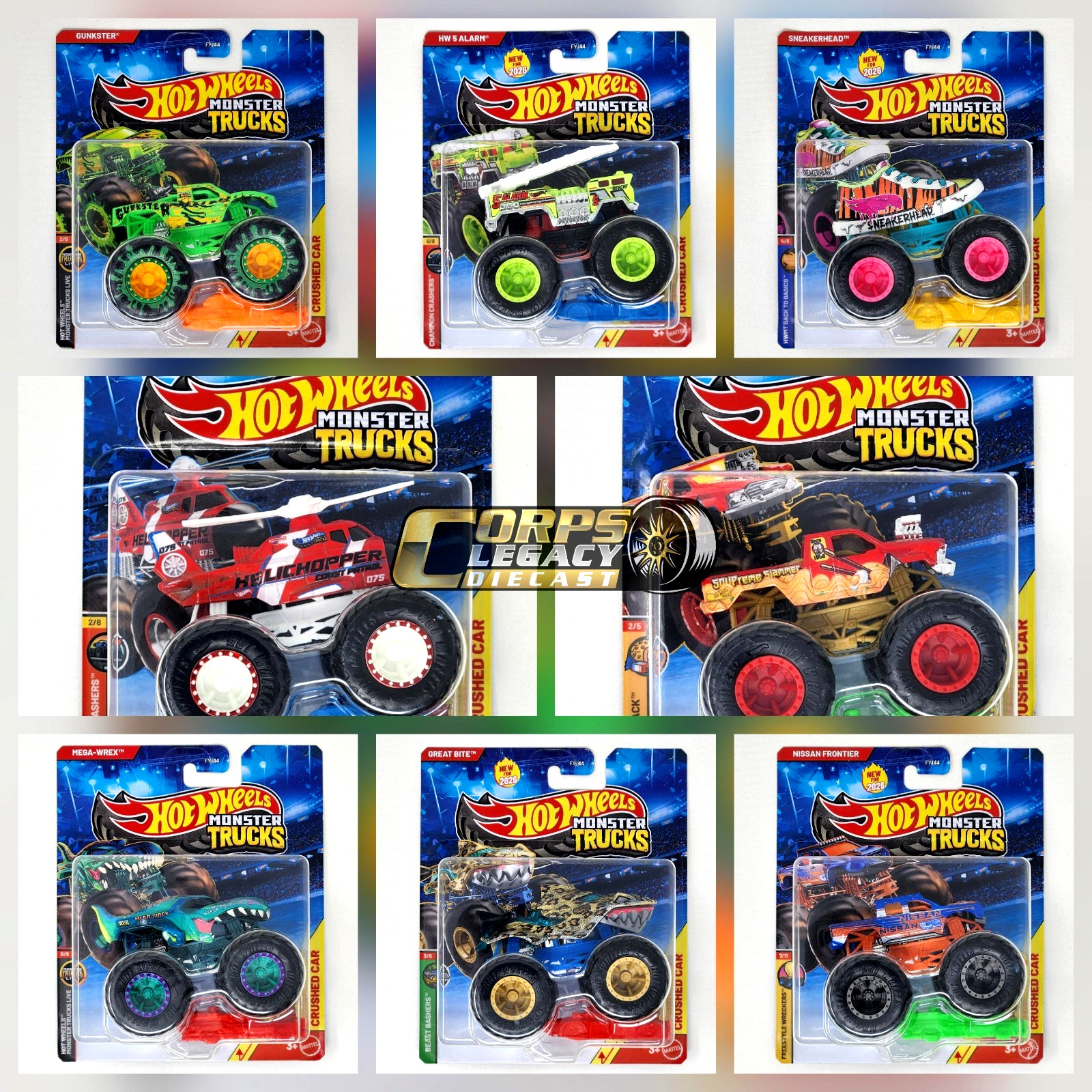 Hot Wheels Monster Trucks 2026 Mix 3 C Case 1:64 – You Choose Truck