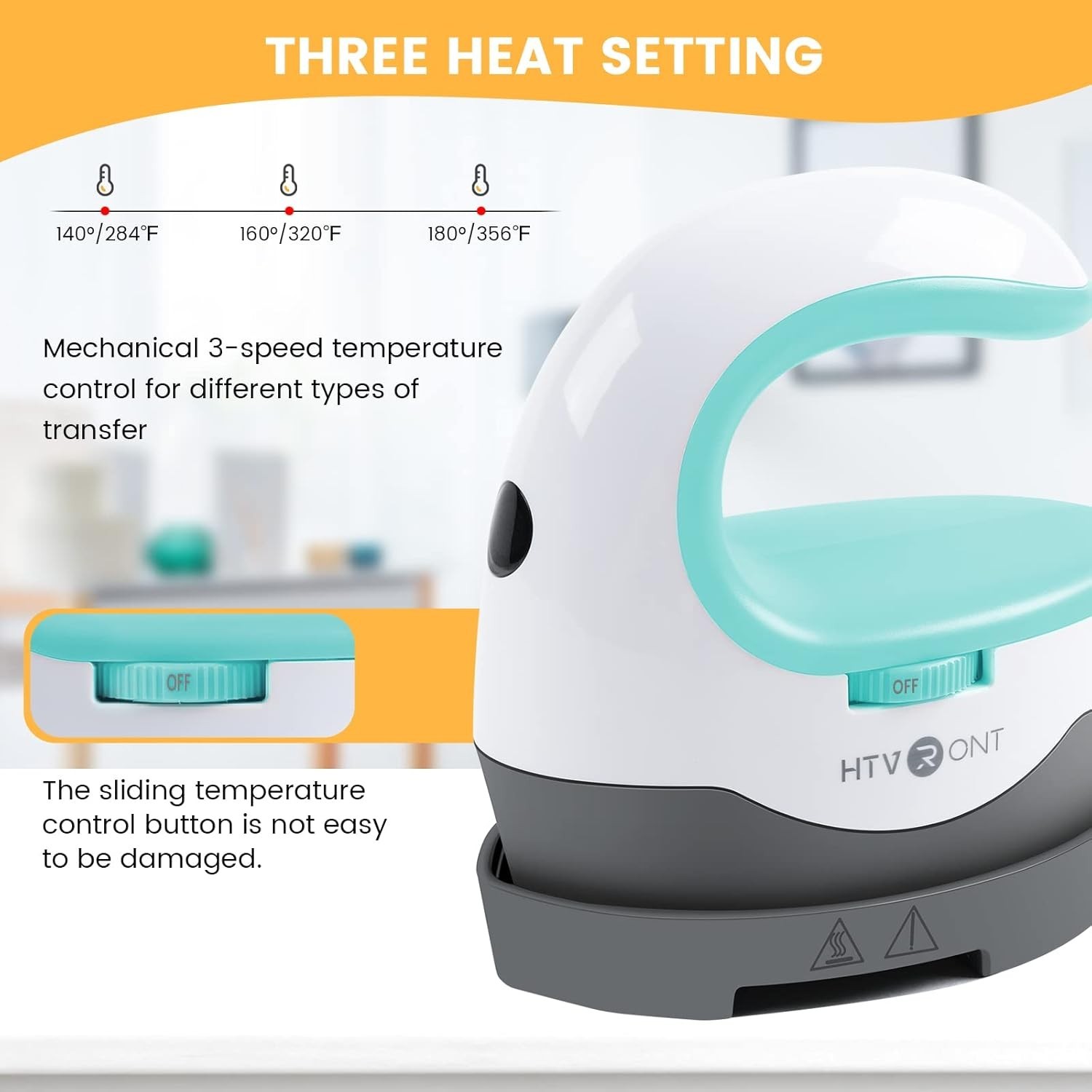 Portable Mini Iron for Crafts - Heats Up Quickly with 3 Adjustable Settings