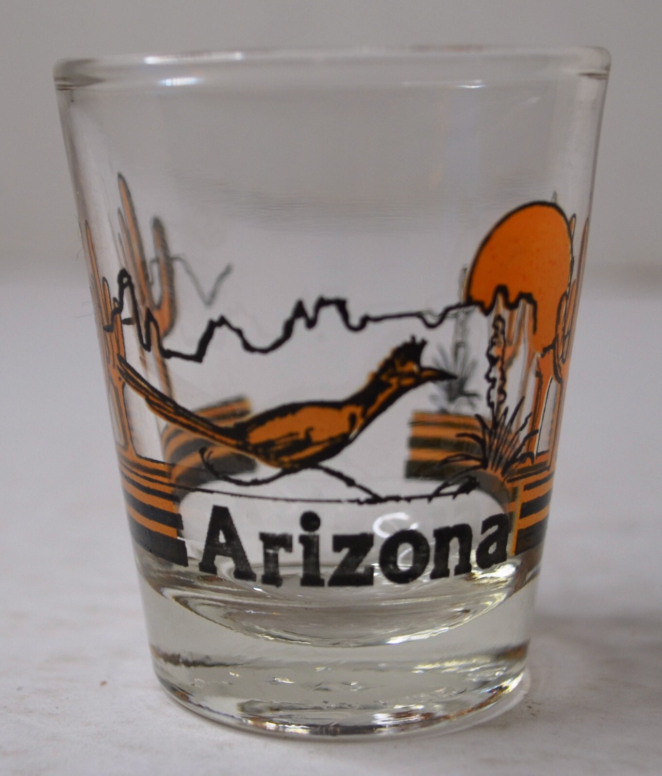 ARIZONA ROAD RUNNER DESERT SCENE SHOT GLASS