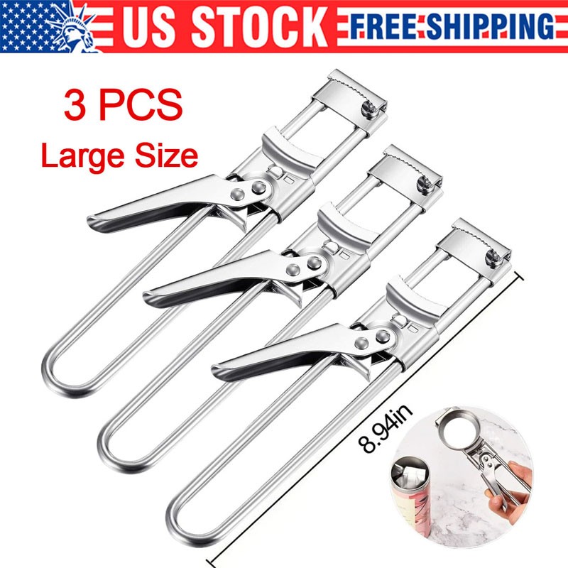 Adjustable Multifunctional Stainless Steel Can Opener Jar Lid Gripper Kitchen