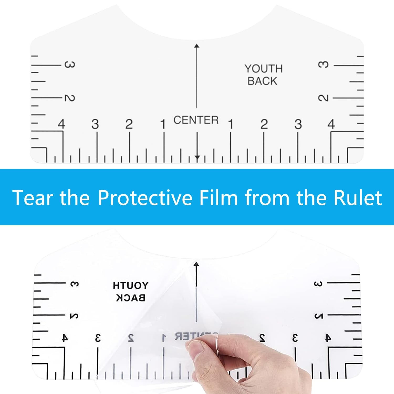 Tshirt Ruler Guide for Vinyl Alignment, for Heat Press, Alignment 12Pcs