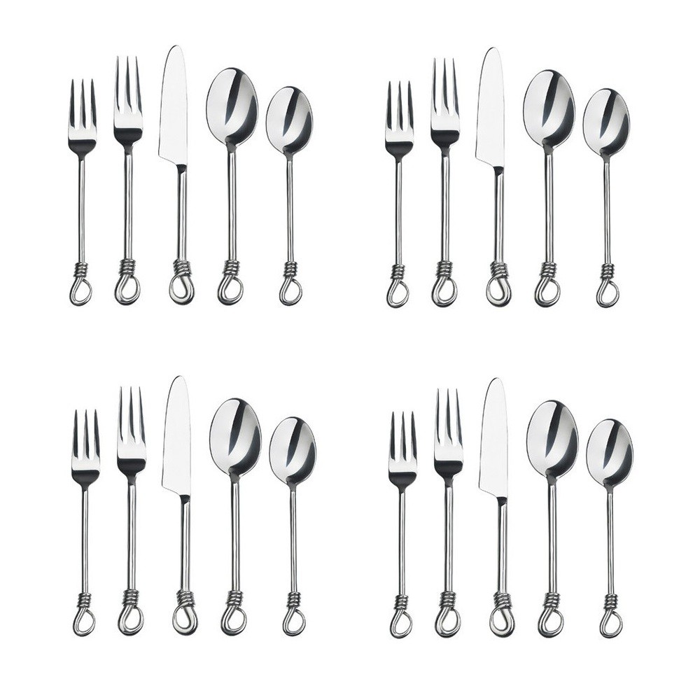 Gourmet Settings Twist 20pc. Stainless Steel Flatware Set (Service for Four)