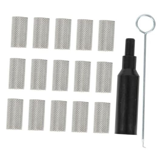 15pcs Heater Glow Plug Screen Burner Strainer Screen Filter with Tool