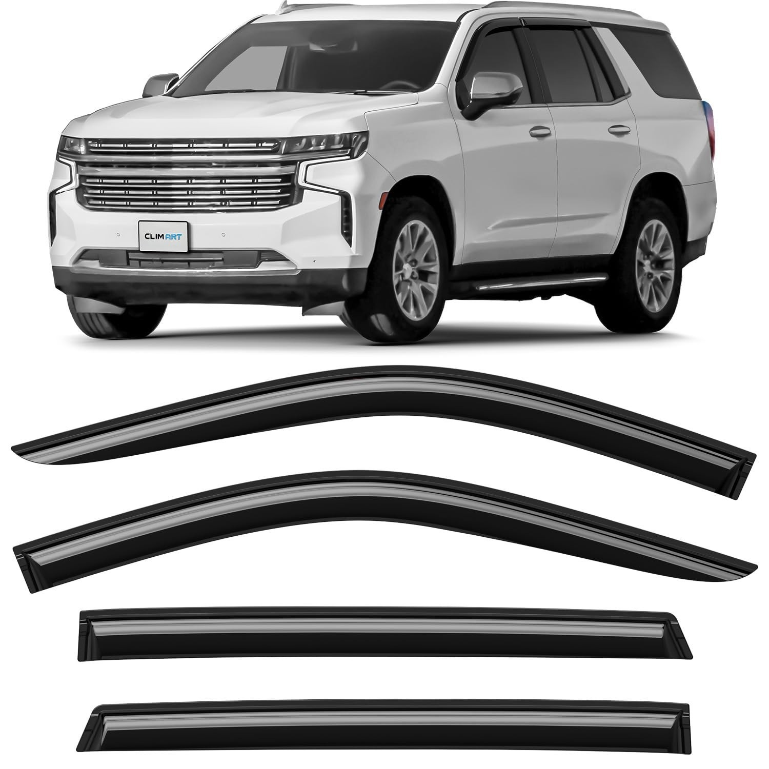 CLIM ART Incredibly Durable Rain Guards for Chevy Tahoe/Cadillac Escalade/GMC...