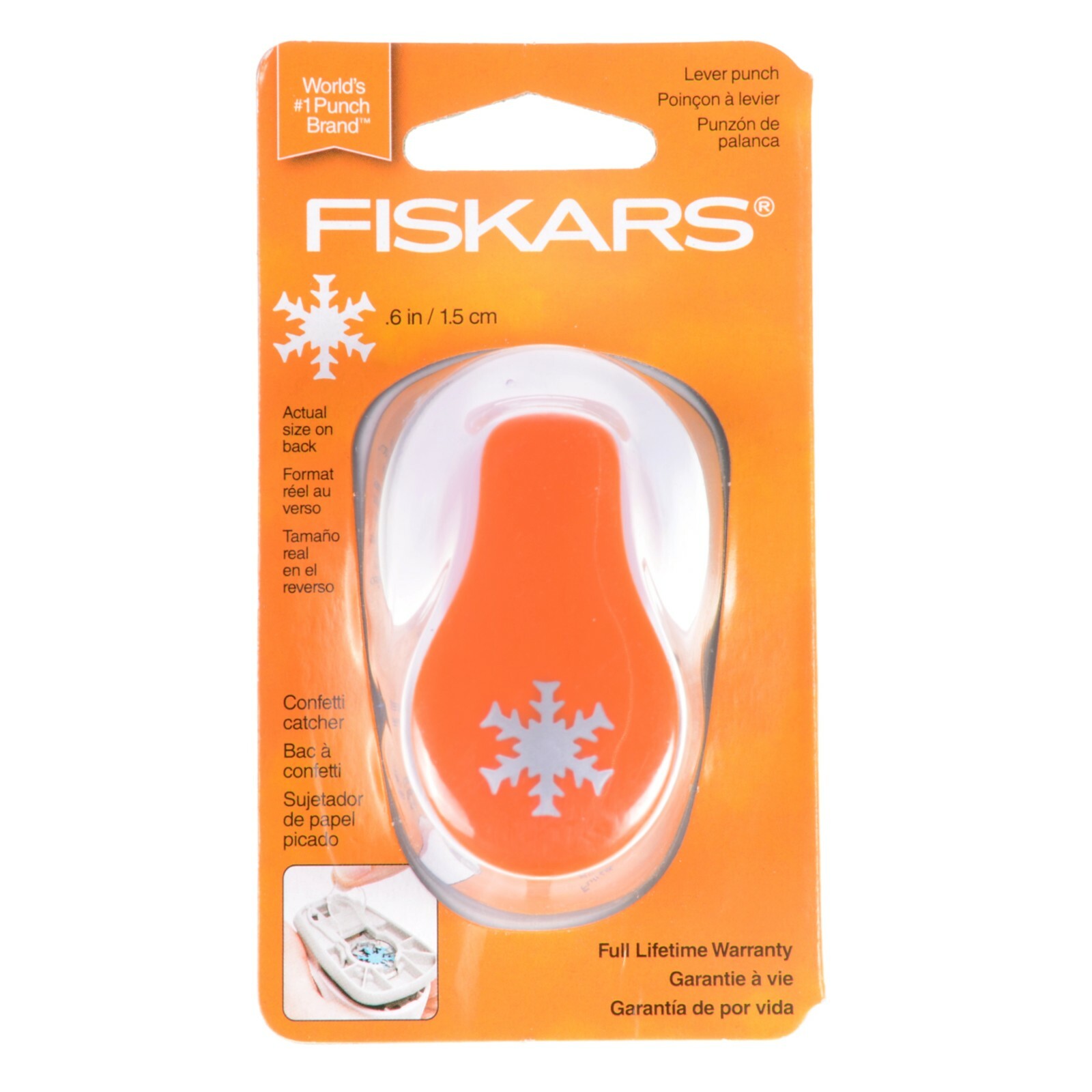 Fiskars Lever Punch Small Snowflake .06 in/1.5 cm (154650-1002)