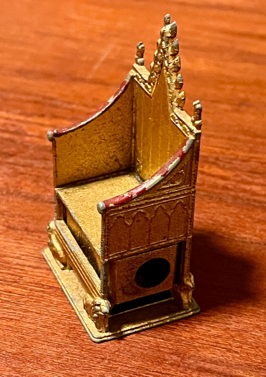 Antique Miniature Collectable Replica of Coronation Chair Pencil Sharpener 1900s