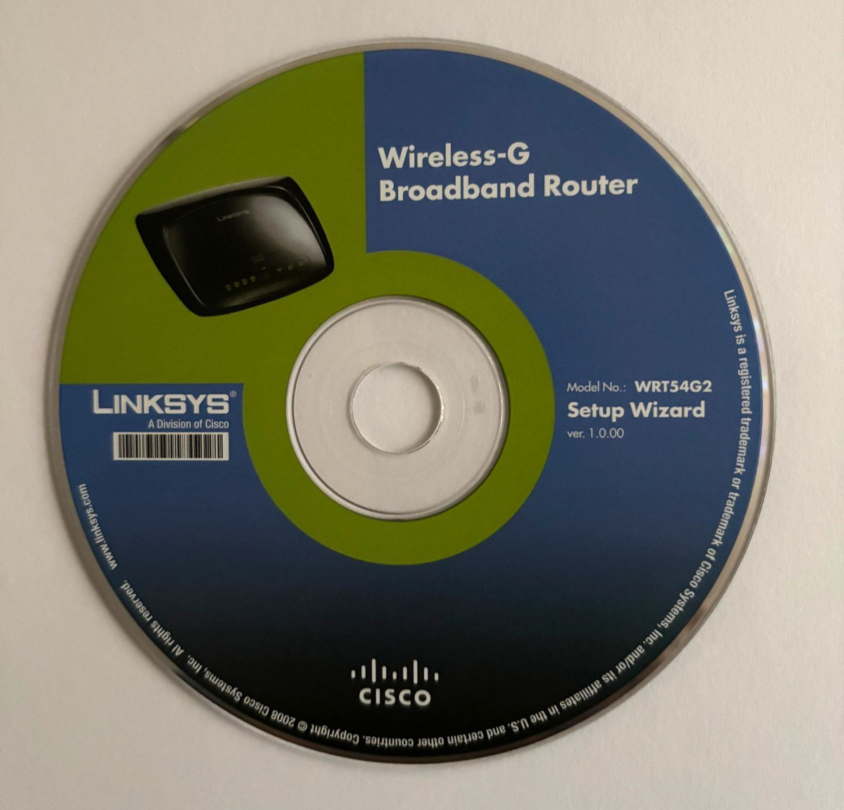 Linksys Cisco Wireless-G Broadband Router Setup Wizard CD Version 1.0.00, 2008