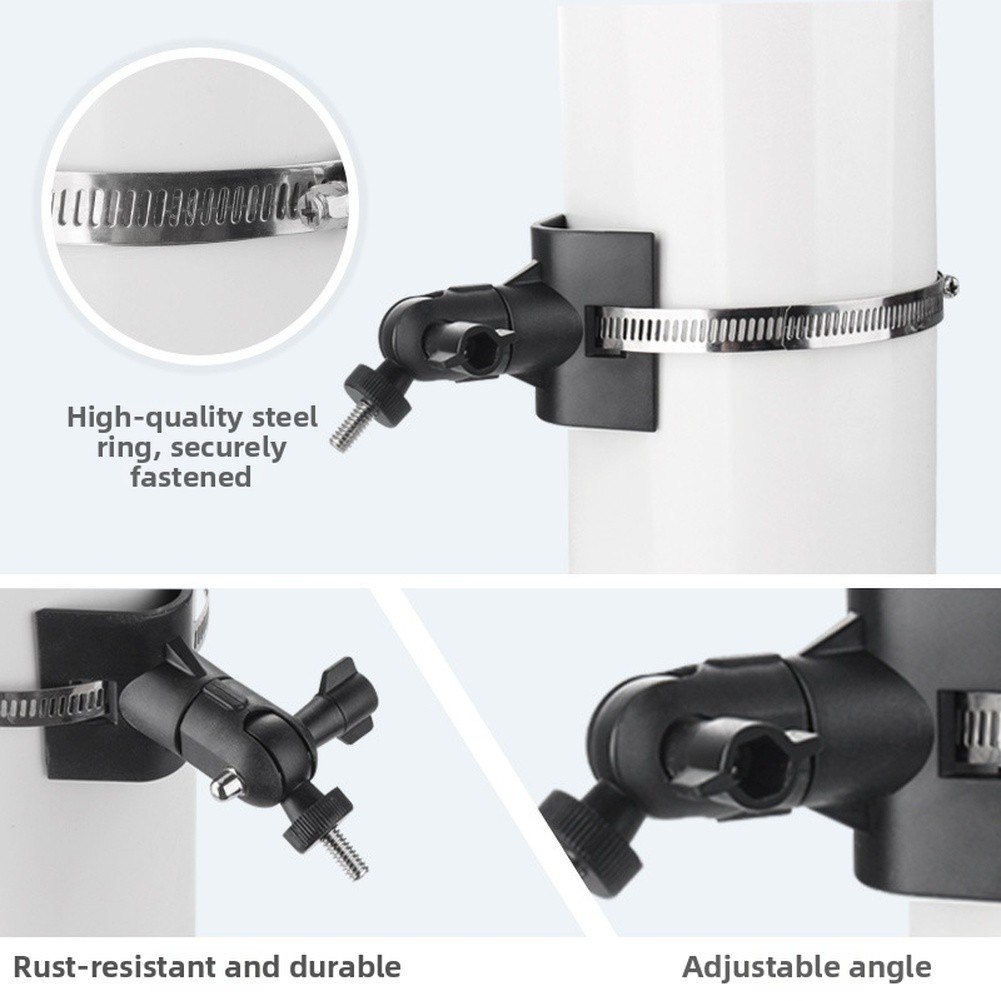 360 Degree Rotation Outdoor Mount Bracket for Security Camera on Pipe or Rail