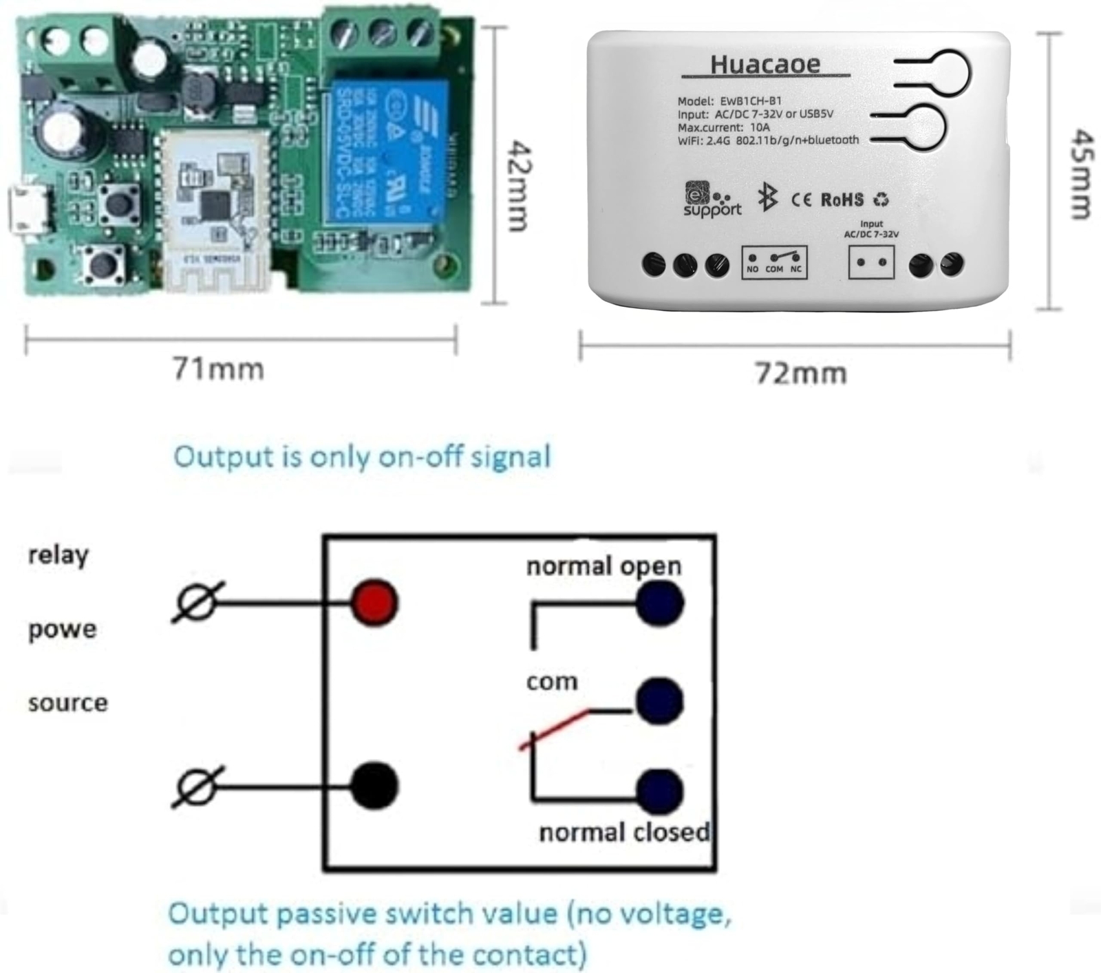 EWeLink 1CH 7-32V Smart Switch, Self-Locking Relay Switch, Mobile Phone Remot...
