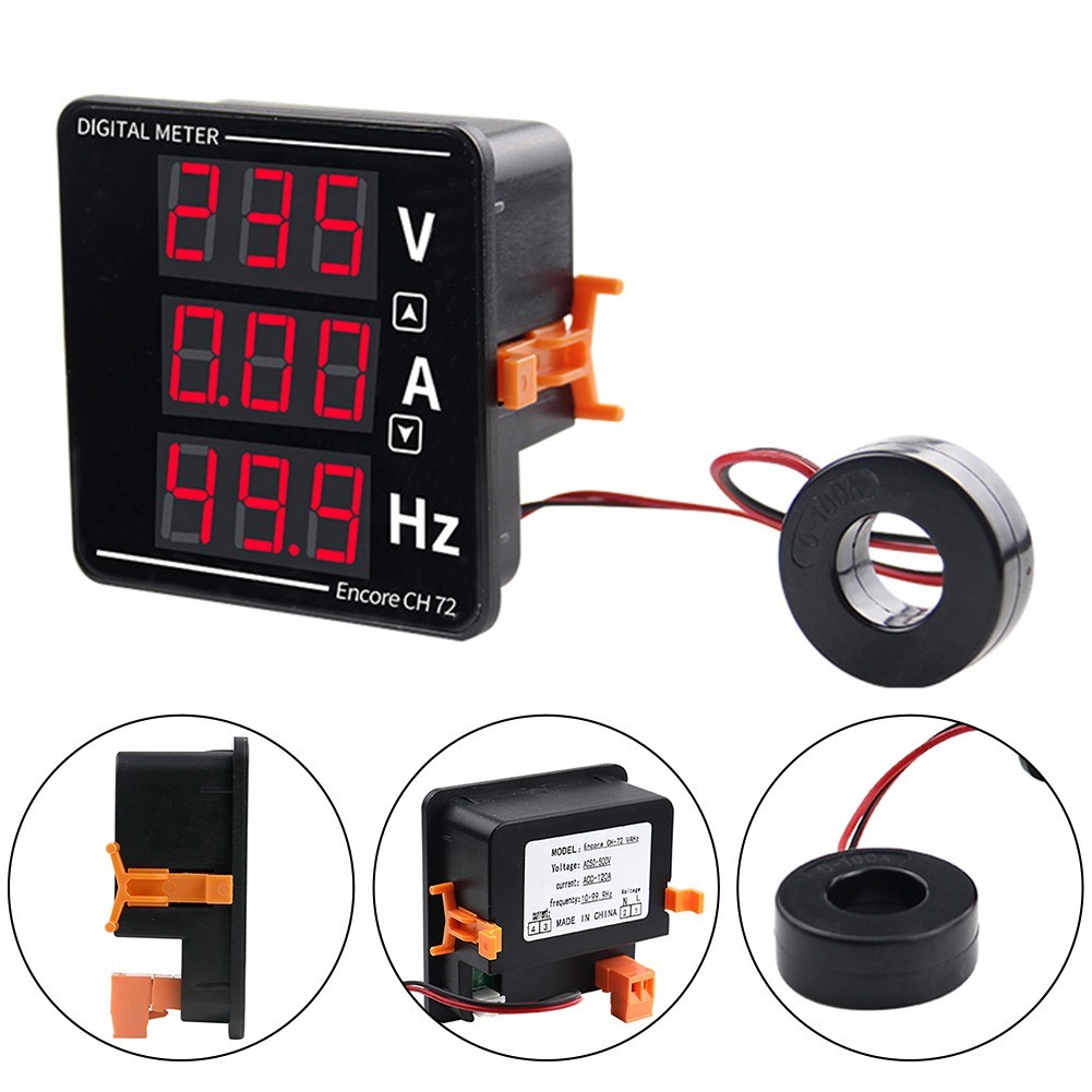 72 Type AC Volt Ampere Frequency Meter with Embedded Installation Size