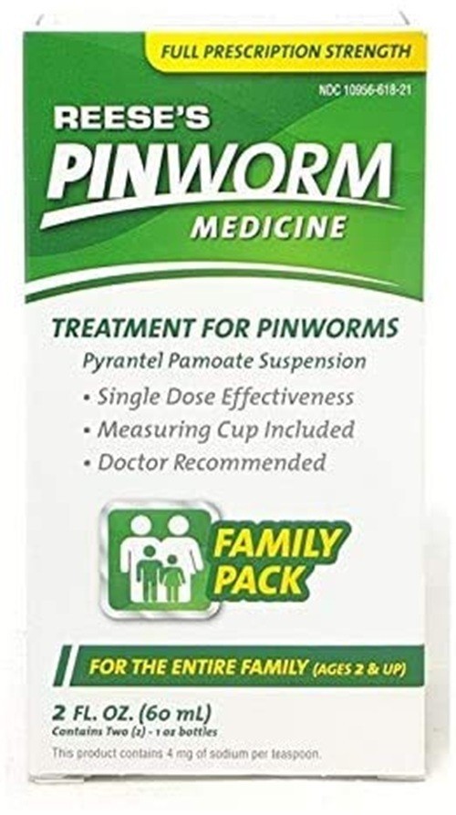 2 PACK Reese's Pinworm Medicine Family Pack Full strength, 2 fl oz.
