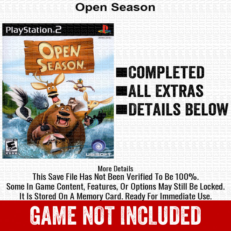 Open Season 100% PS2 Memory Card All CHEATS ITEMS