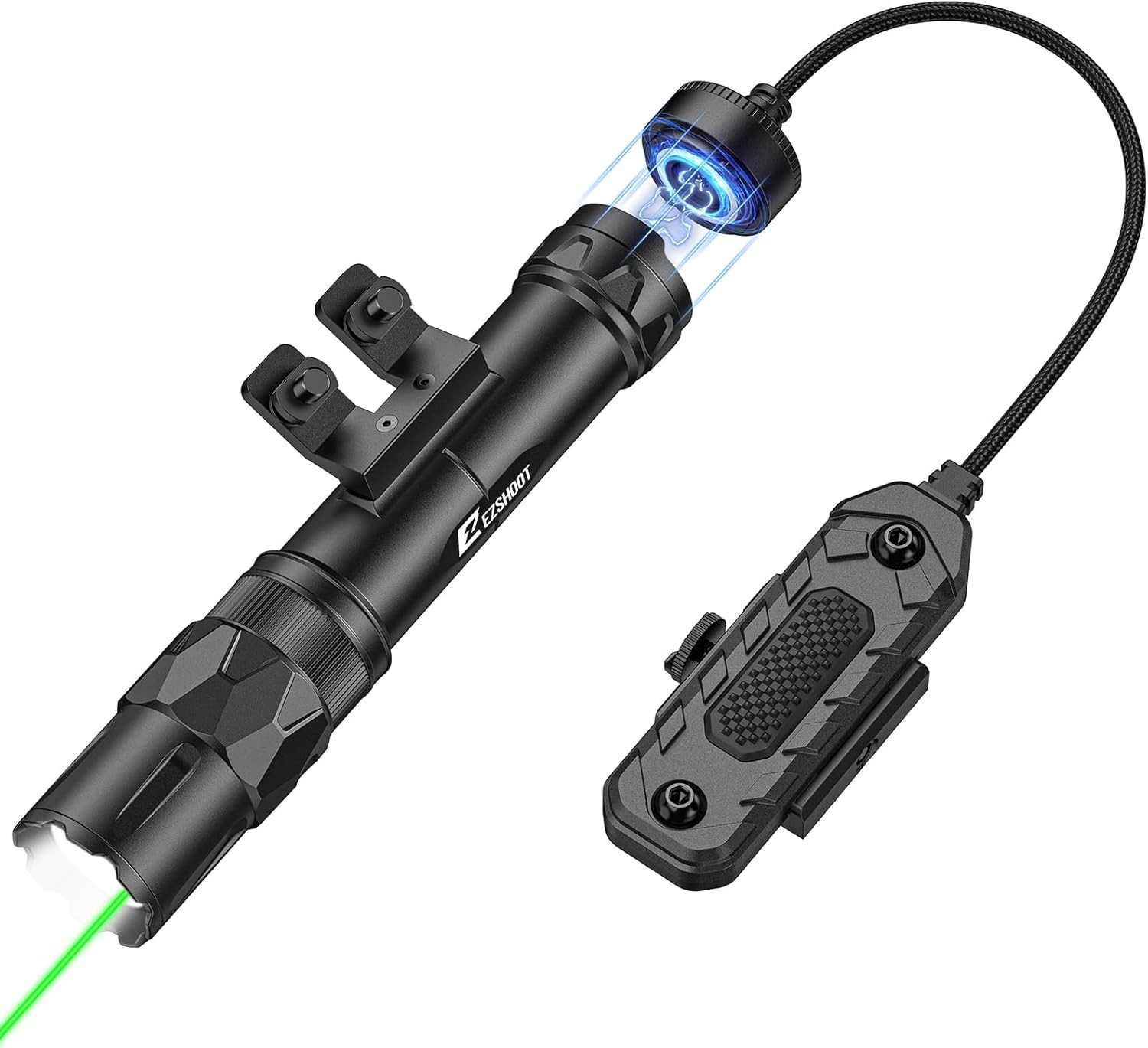 EZshoot 2500 Lumens Rifle Laser Light Combo Compatible with M-Rail, Rechargeable