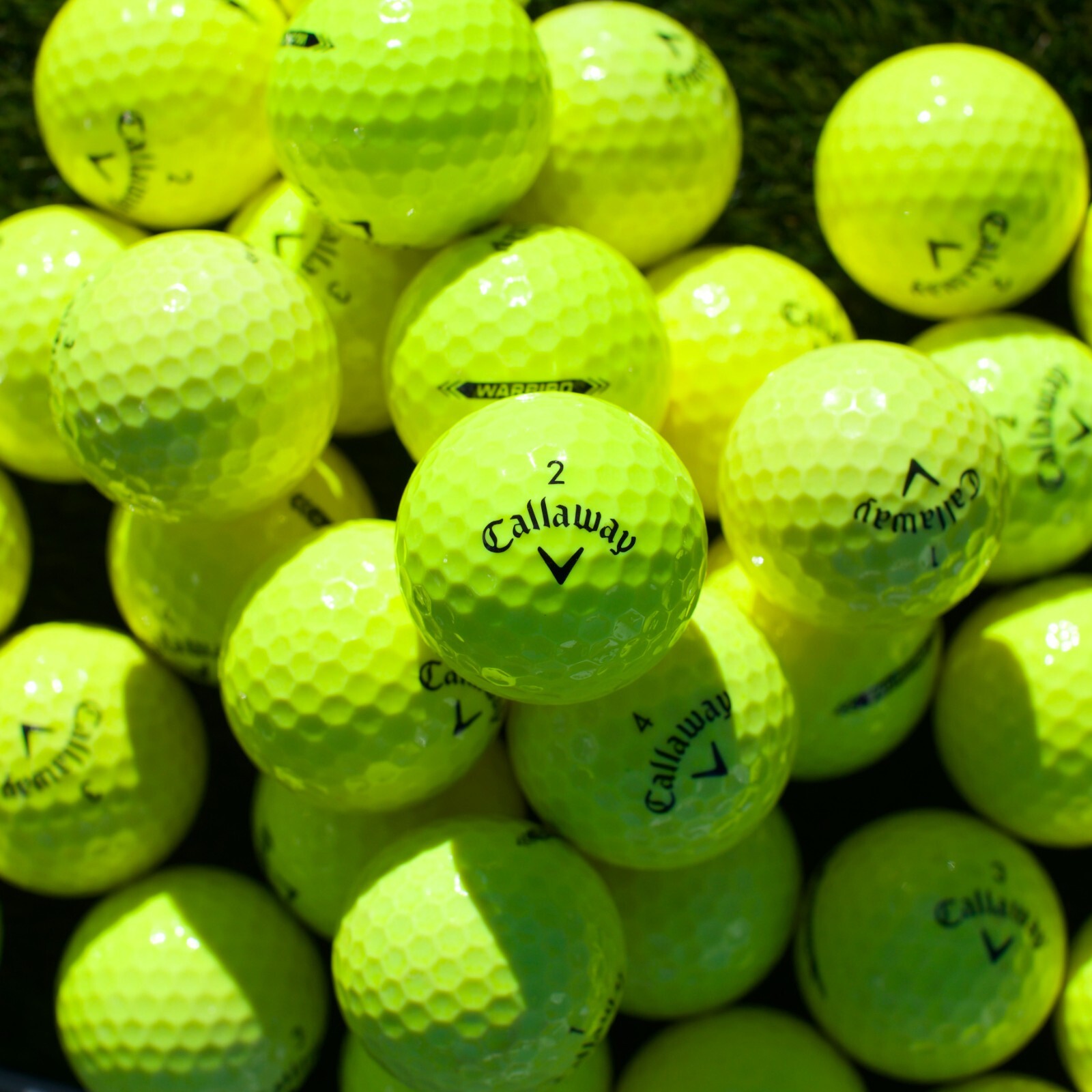 48 Callaway Warbird Yellow Used Golf Balls 5A/4A Near Mint Quality FREE SHIPPING