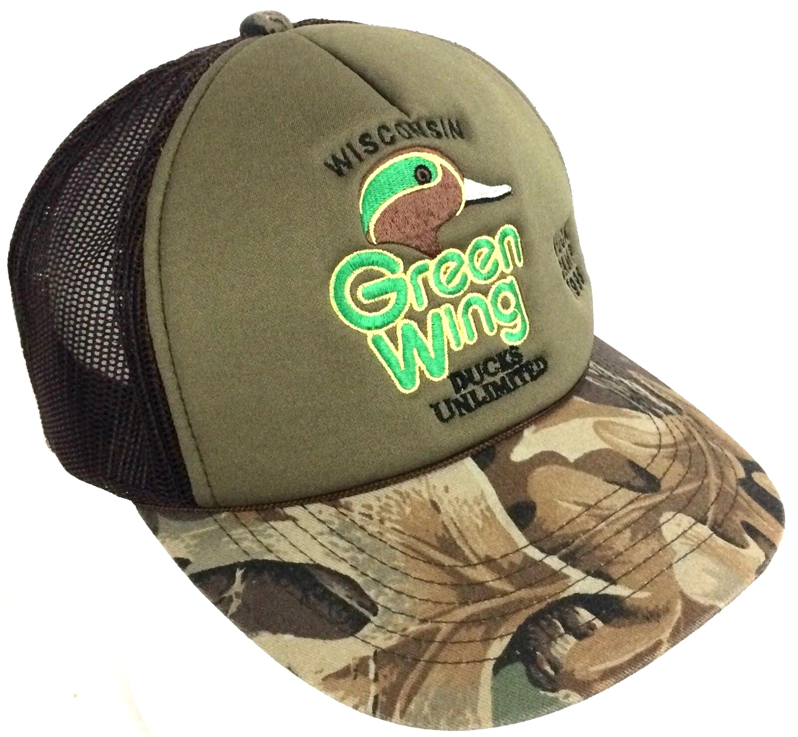 Ducks Unlimited Hat 🦆 1998 Green Wing Duck Camp WI Hunting/Fishing Snapback Cap