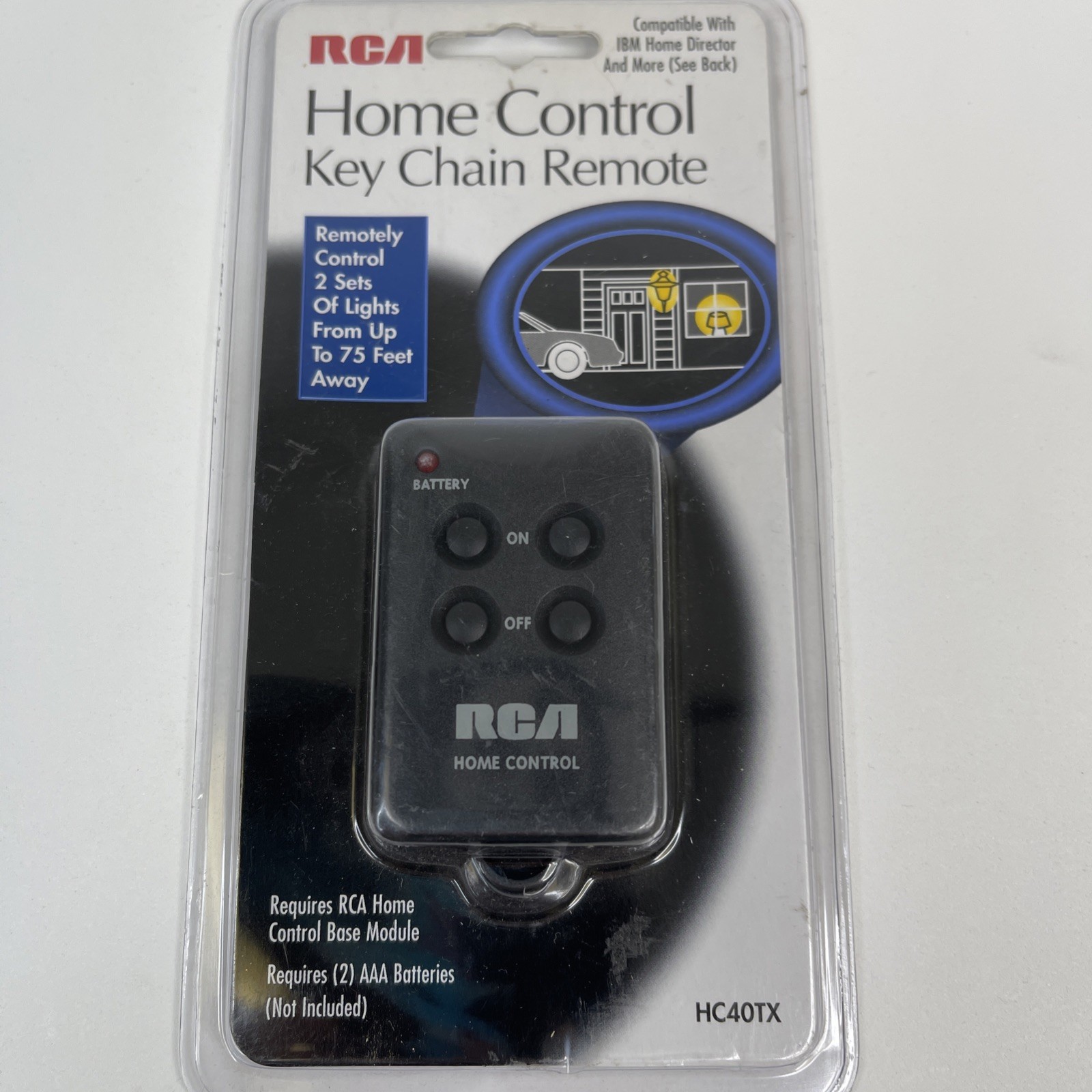 RCA  Home Control Key Chain Remote Control 2 Set Of Light 75 Feet Away New