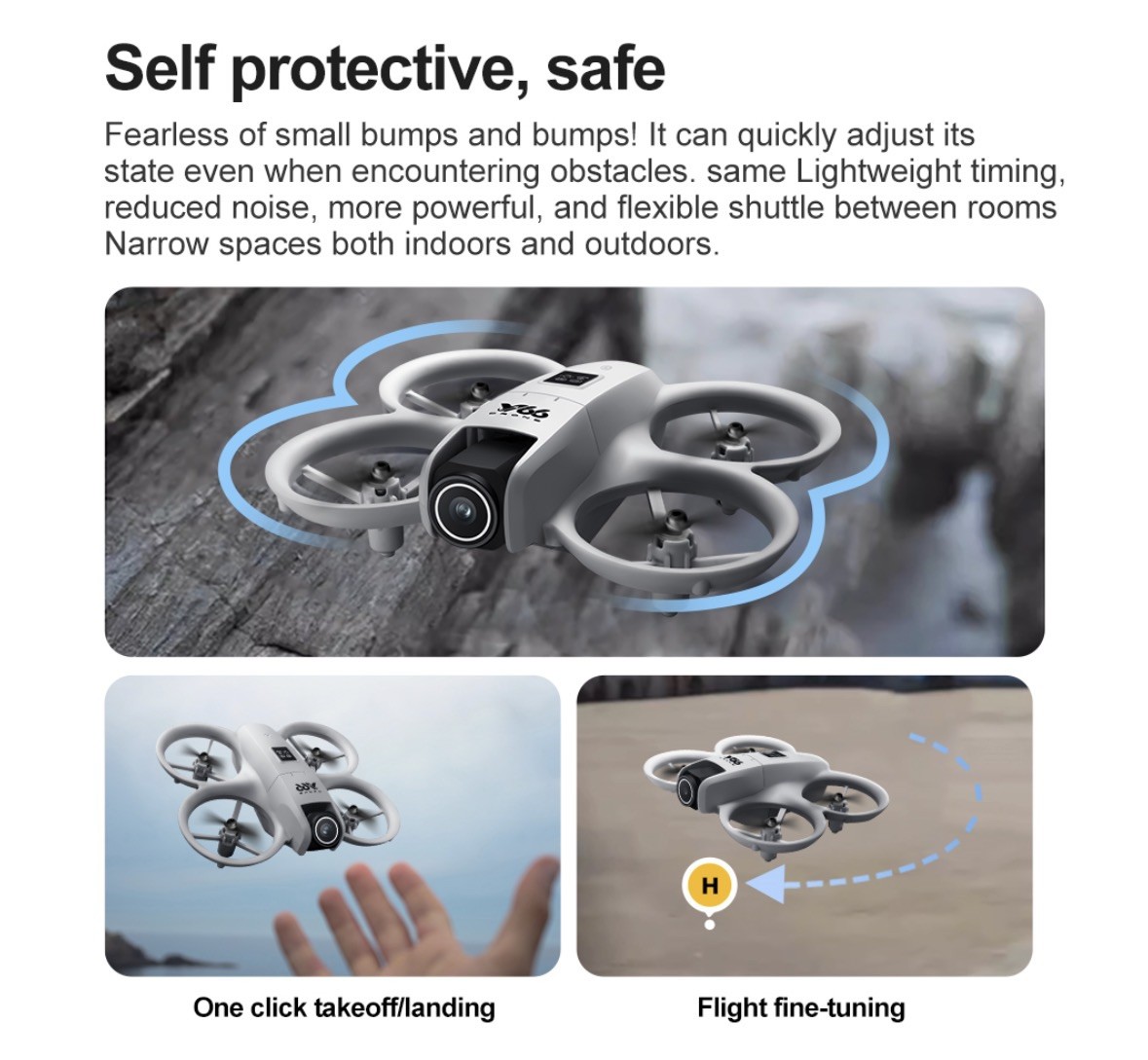 V66 NEO Foldable Ultra-Light WiFi Mini Drone 4K Dual Camera Obstacle Avoidance
