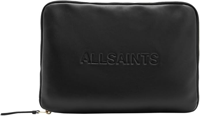 AllSaints Women's SAFF LAPTOP CASE Black One Size Gold All Around Zipper
