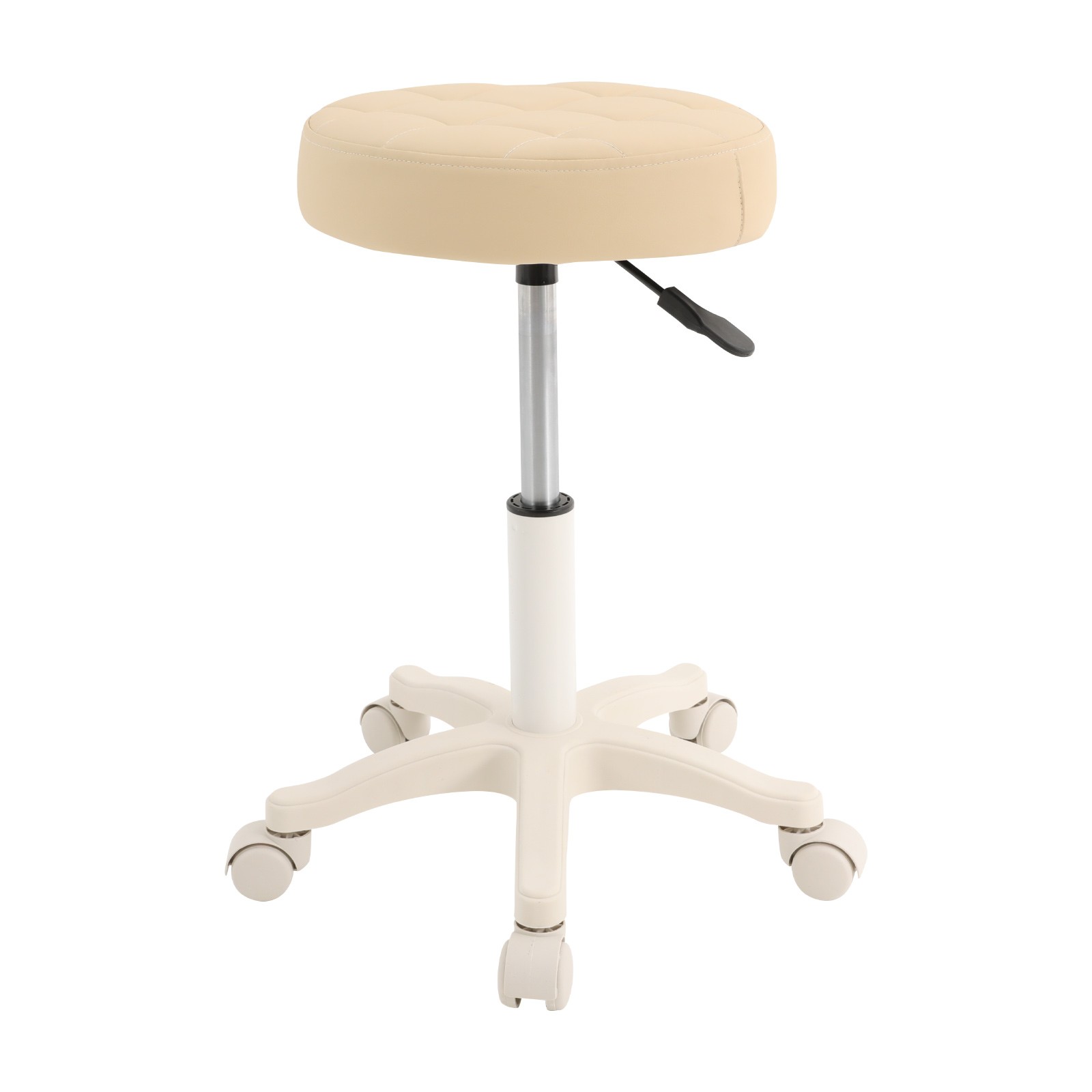 Round Rolling Stool Swivel Stool with Wheels Height Adjustable Bar Stool 250 lbs