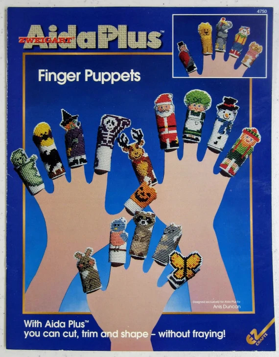 Zweigart AidaPlus Finger Puppets Cross Stitch Pattern Booklet 4750