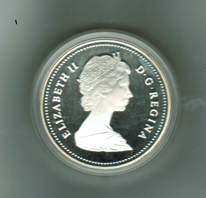 1986 PROOF SILVER DOLLAR, VANCOUVERS CENTENNIAL, IN CAPSULE AND ORIGINAL CASE