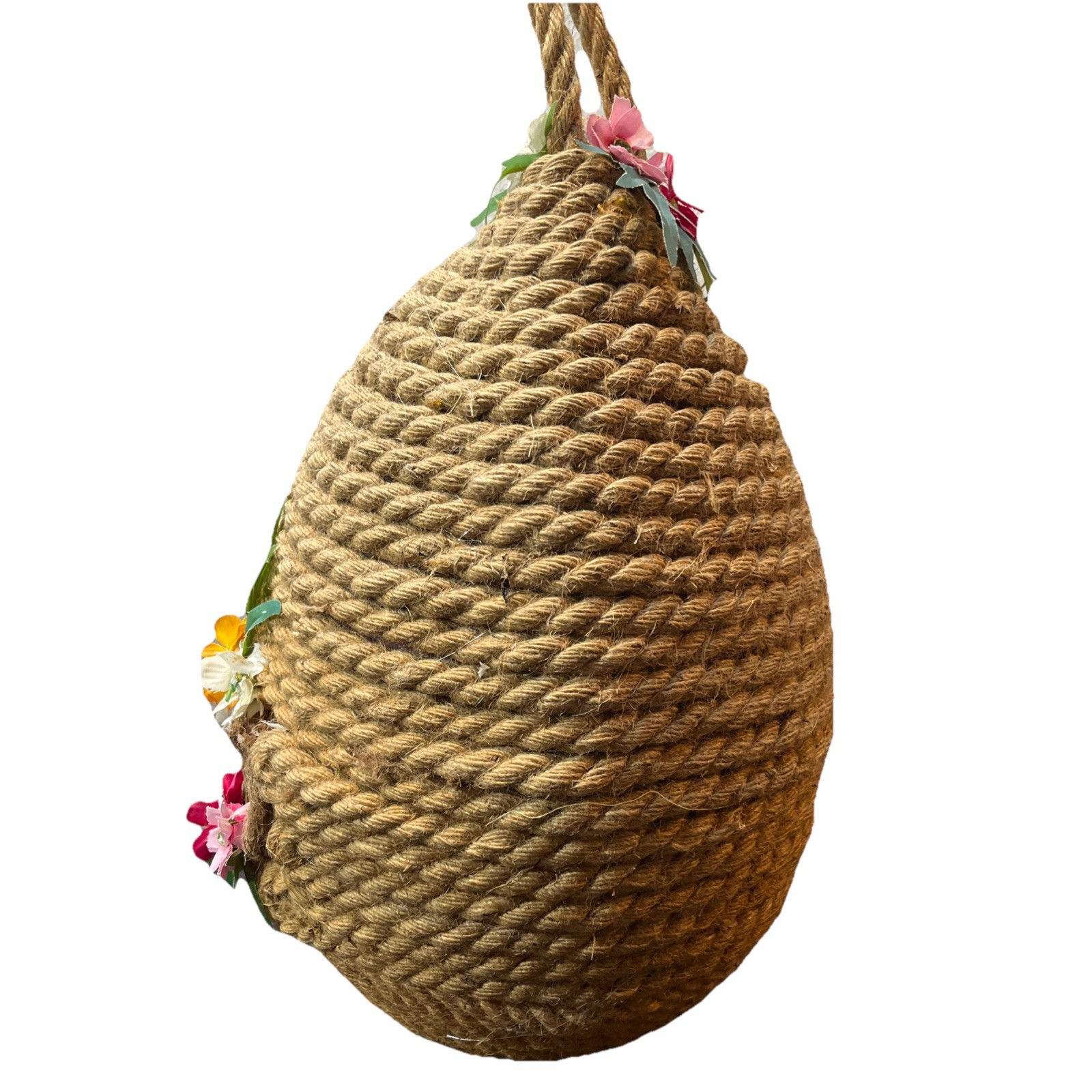 Large Primitive Rope Beehive Skep Farmhouse Decor 18” Rustic 18x10