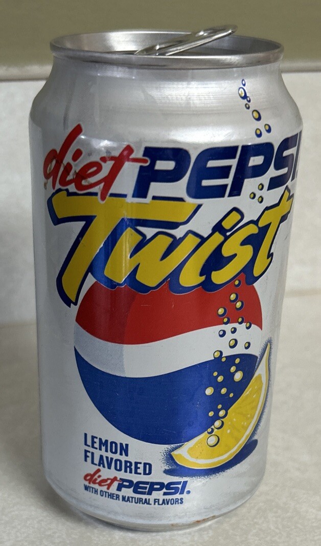 Vintage DIET PEPSI TWIST 12oz. Empty Pull Tab Aluminum Soda Can