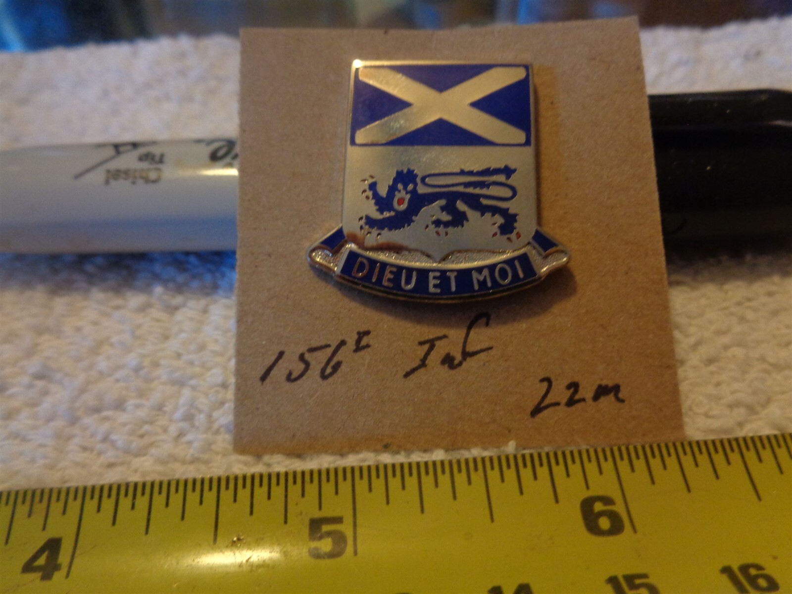 156th Infantry 22M Unit Crest, DI, DUI (DRAW#M8)