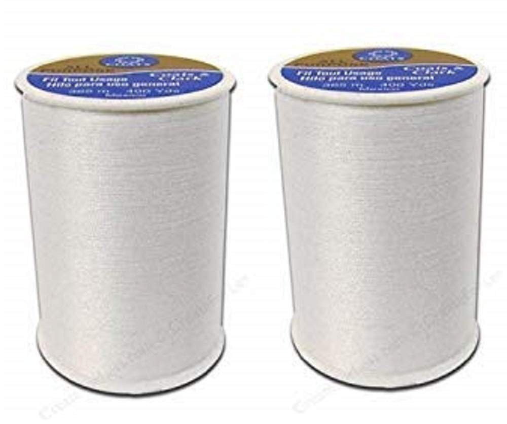 Coats & Clark All Purpose Thread 400 Yards White (One Spool of Yarn) (2 Pack)