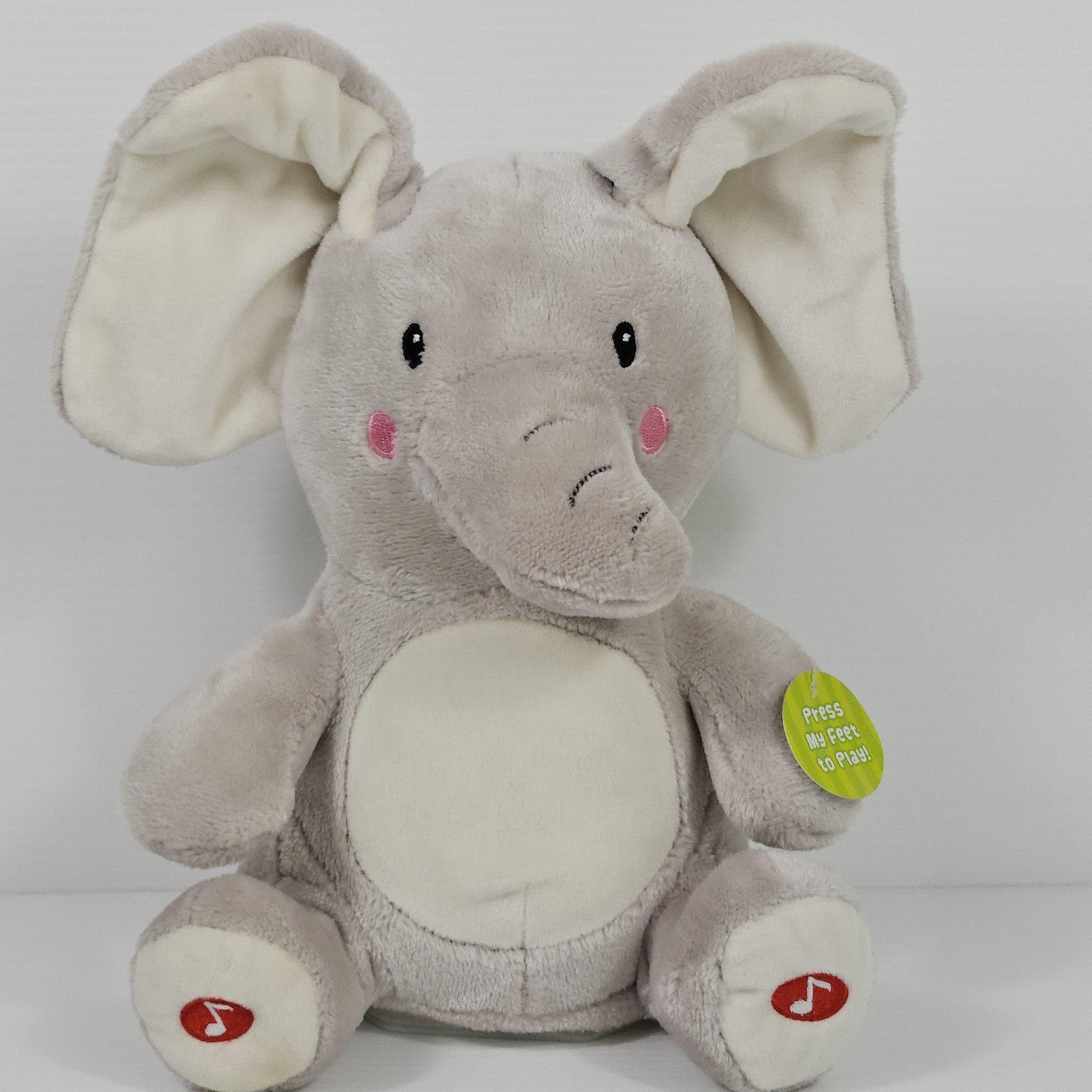 Spark Create Imagine Elephant Animated Plush Toy Musical Stuffed Animal 13" Gray