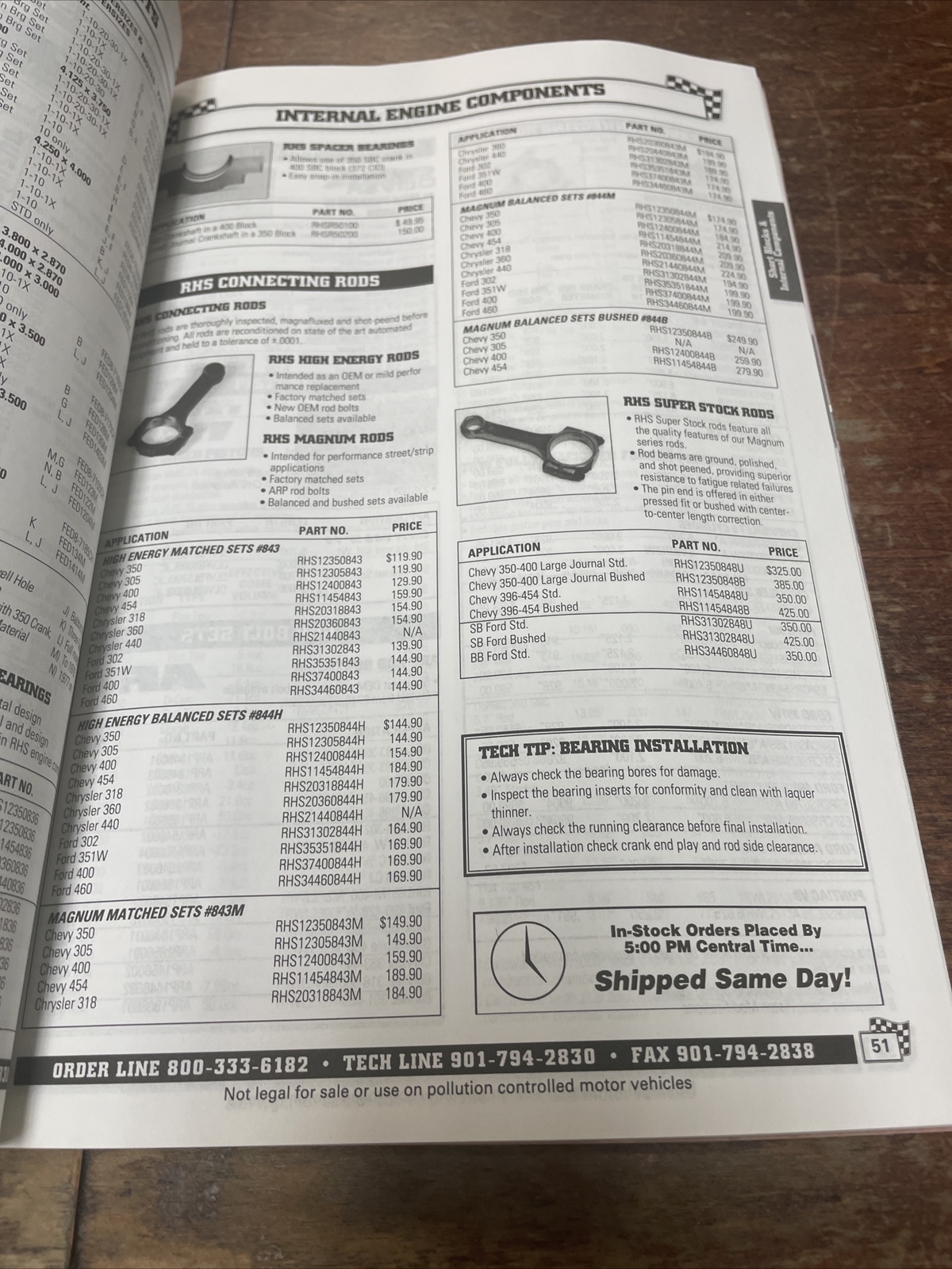 RACING HEAD SERVICE INC 1994 PERFORMANCE ENGINES AND COMPONENTS