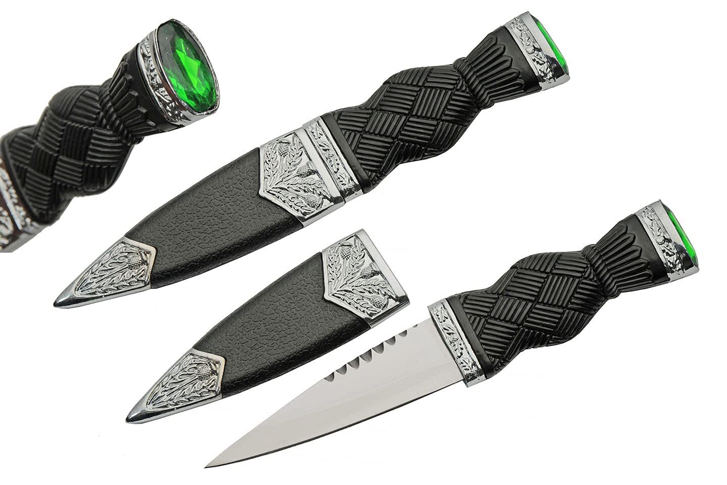 New Rite Edge Scottish Dirk Green Fixed Blade Knife 211545-GN