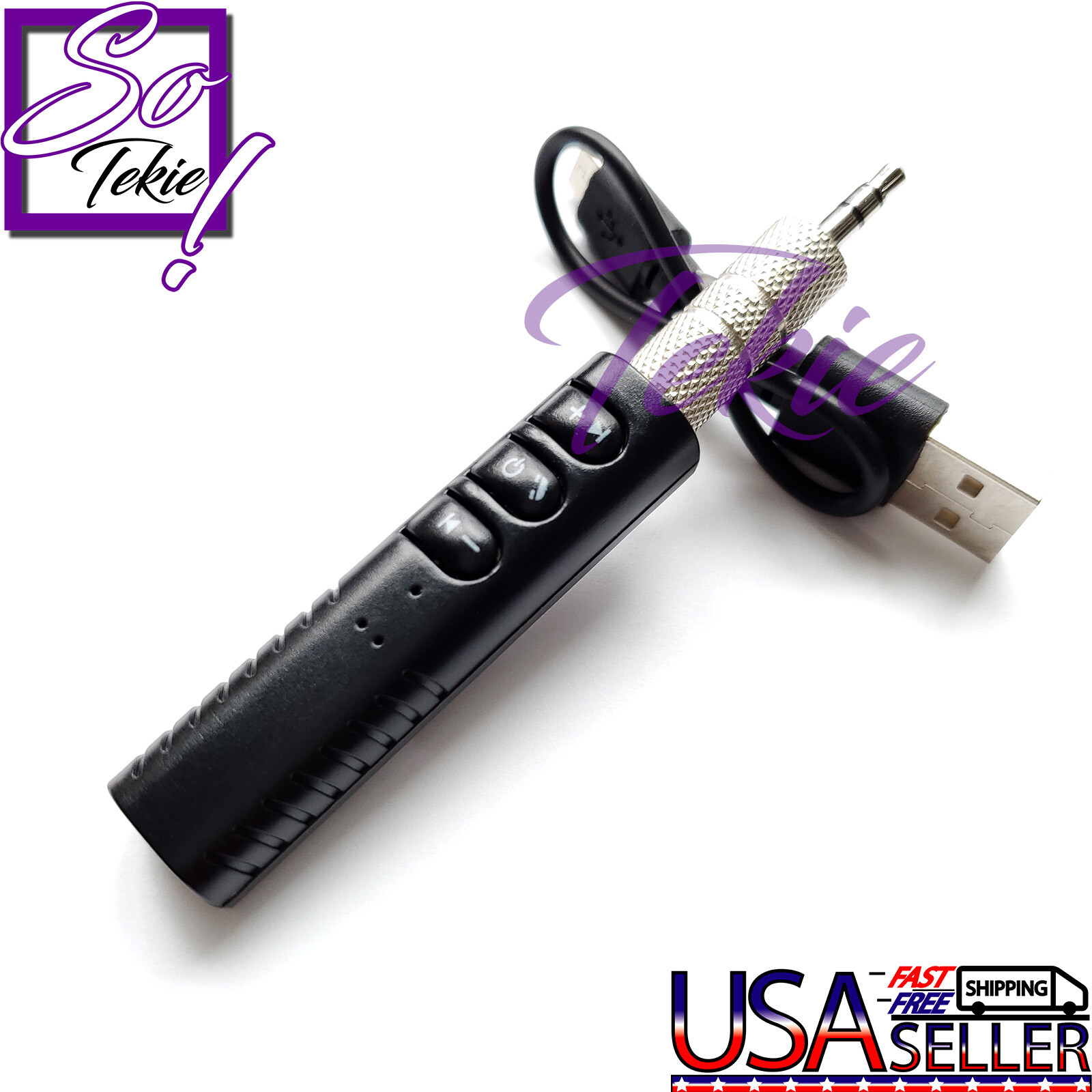 Mini Wireless Bluetooth Car Kit Hands free 3.5mm Jack AUX Audio Receiver Adapter