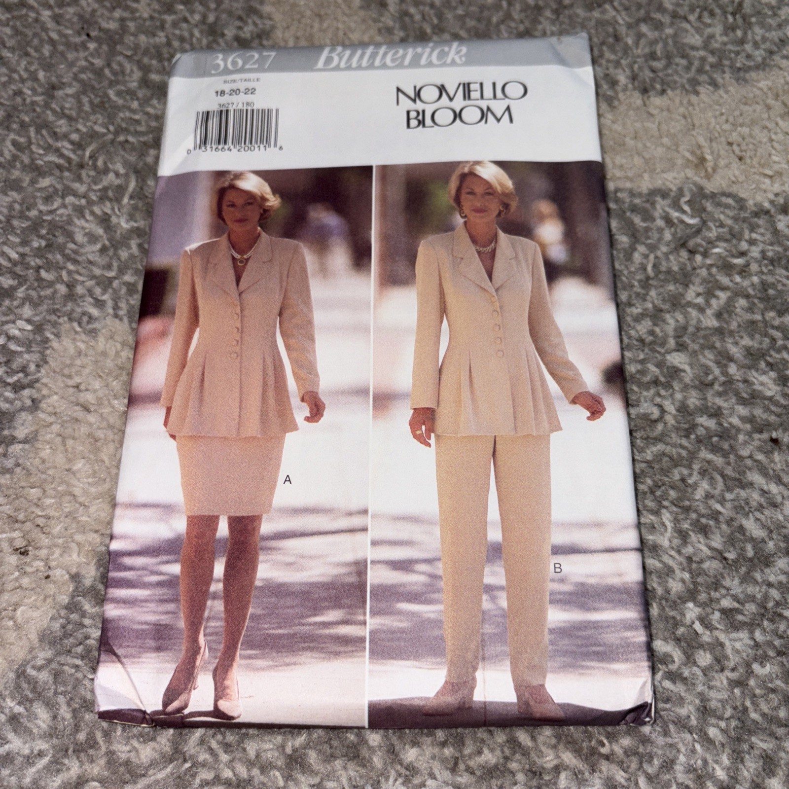 Unused Uncut Butterick Sewing Pattern 3627 Size 18-20-22 Noviello Bloom Suit