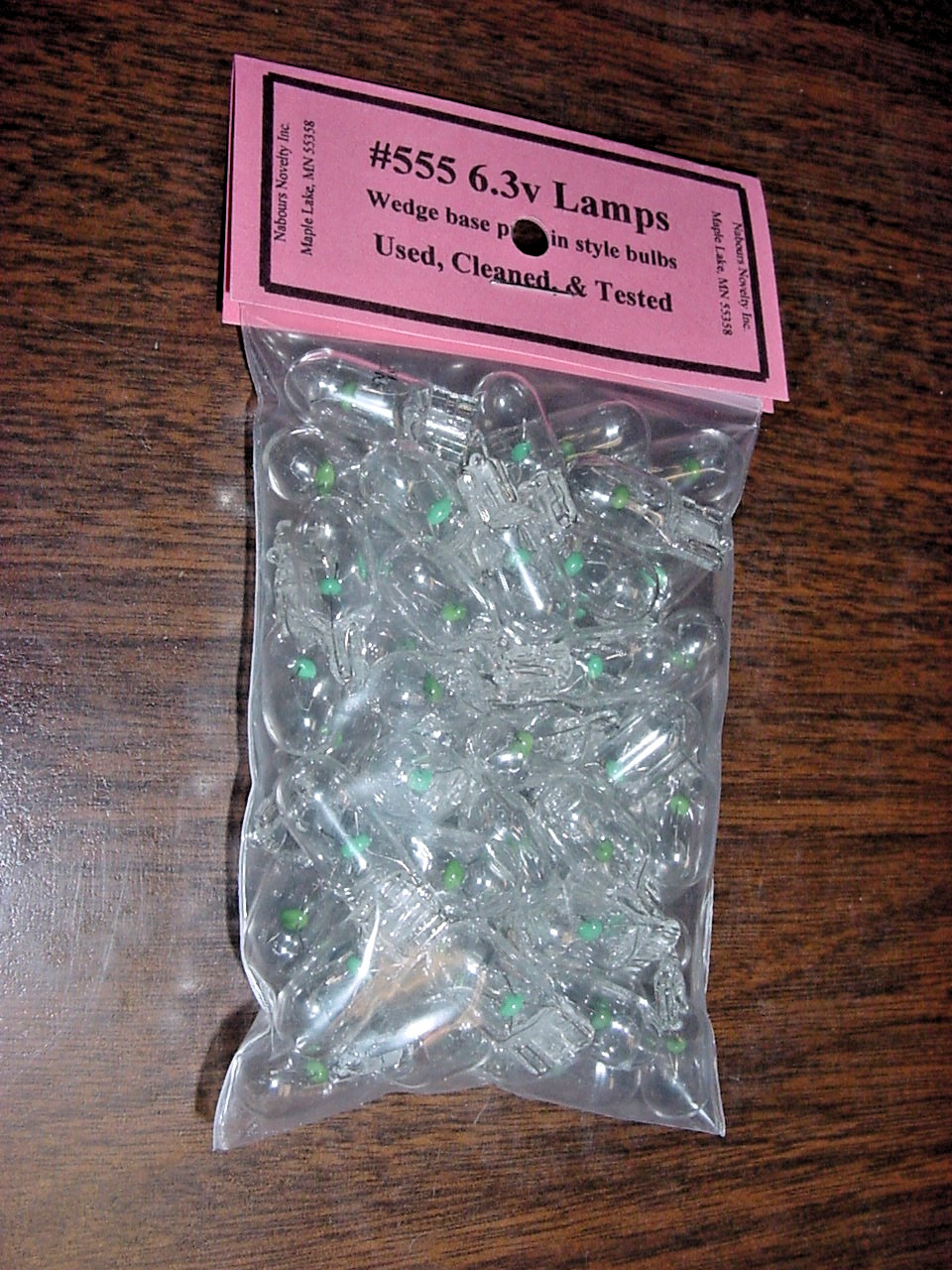 50 pcs #555 Clear 6.3v Incandescent Lamps, .25 amp, Wedge Base, Used Mini Lamps