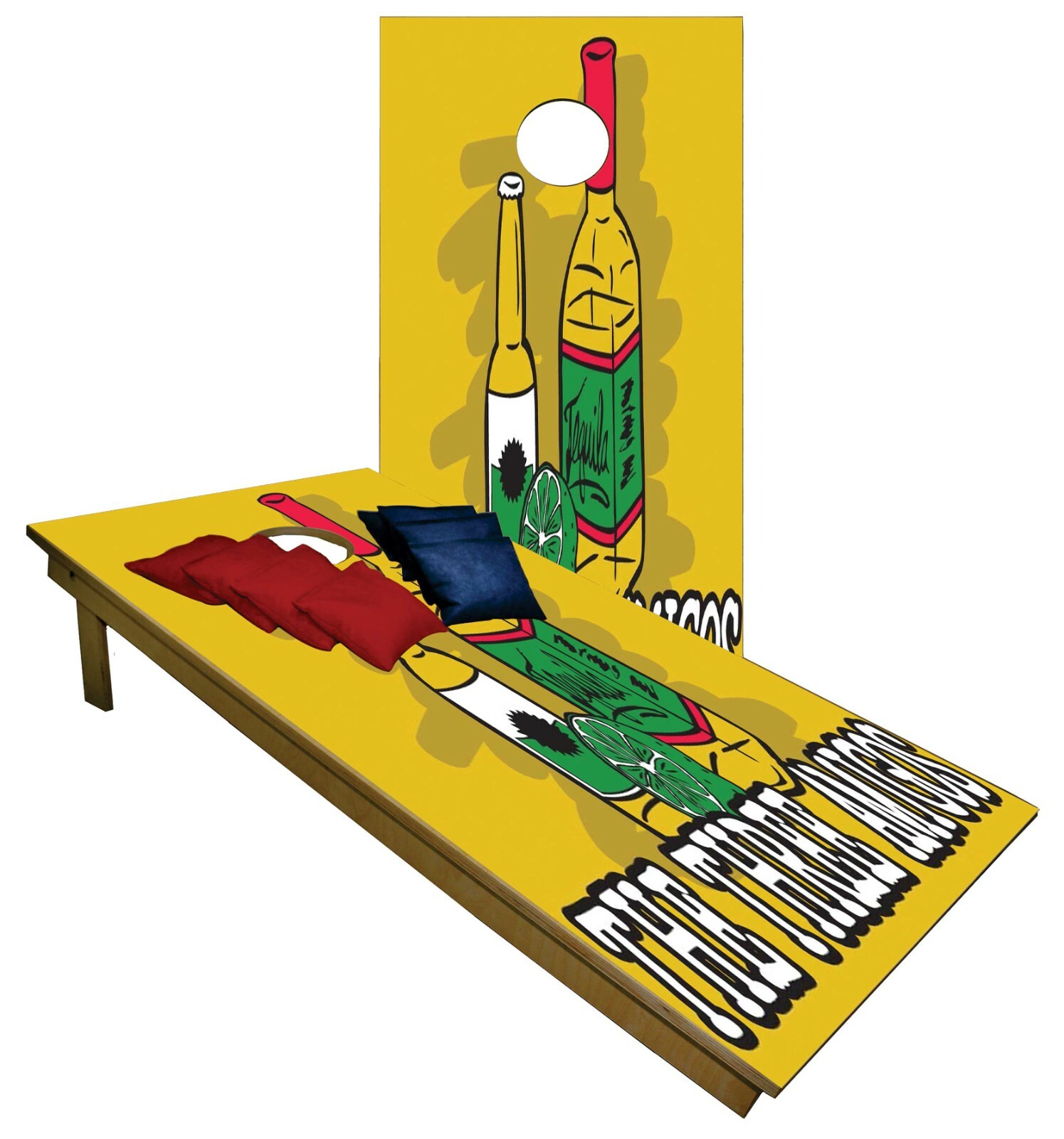CORNHOLE BEANBAG TOSS GAME w Bags Game Boards The Three Amigos Set
