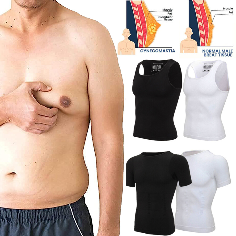 Gynecomastia Compression Shirt for Men Tank Top Body Shaper Fajas para Hombres @