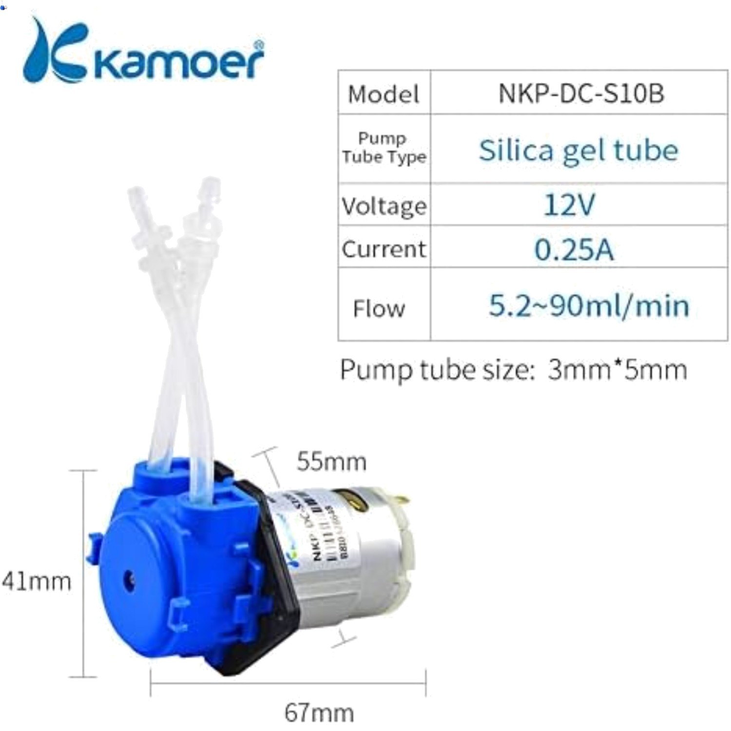 Kamoer NKP low flow peristaltic pump 12V dc DIY liquid small dosing pump for ...