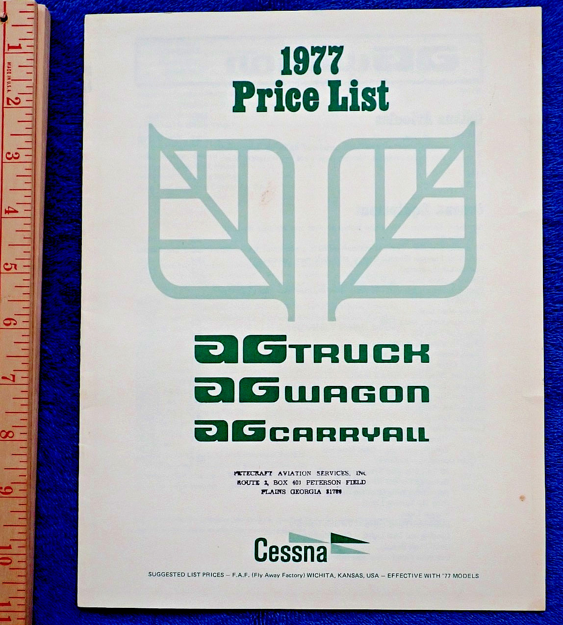 1977 Cessna Price List AgTruck AgWagon AGCarryall Avionics Dispersal Equipment
