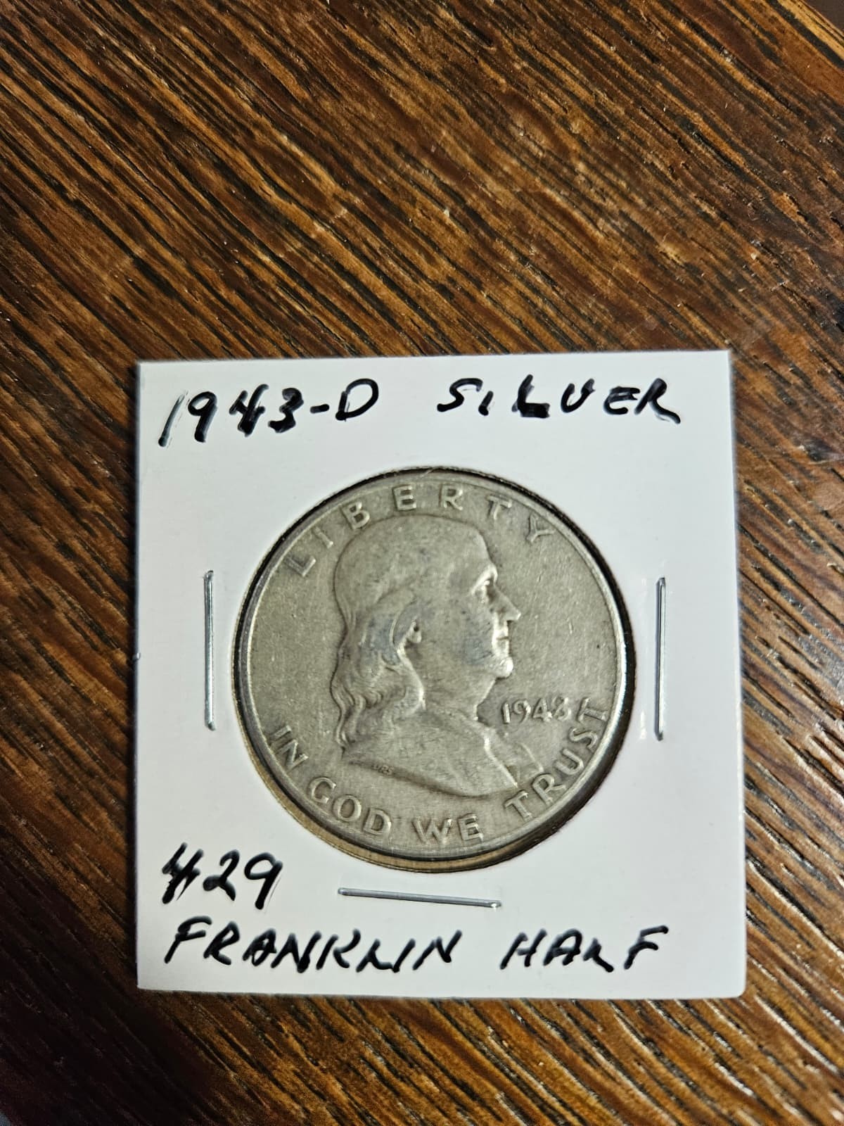 1943-D  Franklin half dollar silver coin  set shipping #429