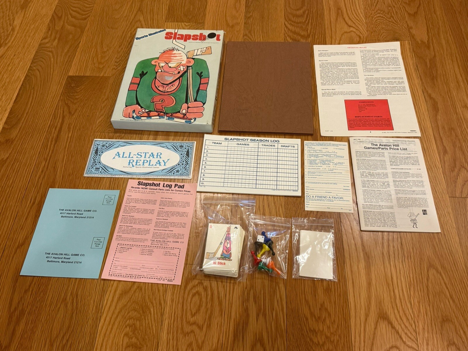 SLAPSHOT - AVALON HILL - SPORTS ILLUSTRATED COMPLETE Good Condition