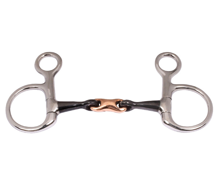 Stainless Steel Baucher Snaffle Horse Bit with Copper Link – Hanging Cheek