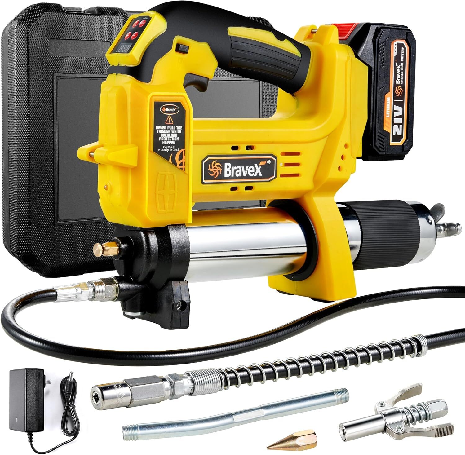 Grease Gun Battery Powered W/40"Long Hose 12,000 PSI Cordless Electric Tools USA