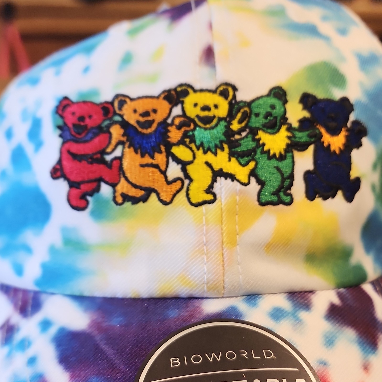 Bioworld Grateful Dead Dancing Bears Tie-Dye Adjustable OSFM Hat