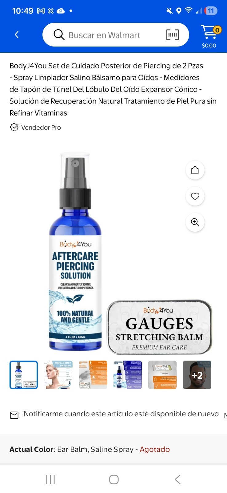 BodyJ4You Aftercare Piercing Solution & Gauges Stretching Balm Set - 2 Items
