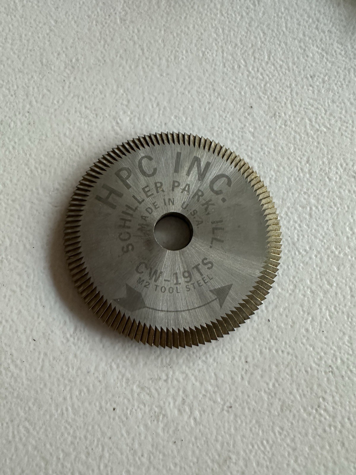 HPC USA key machine cutter wheel cw- 19TS M2 tool steel