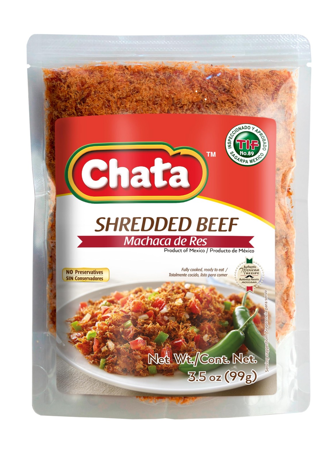 Dried Shredded Beef Machaca, 3.5 oz - Flavorful Mexican Meat Snack
