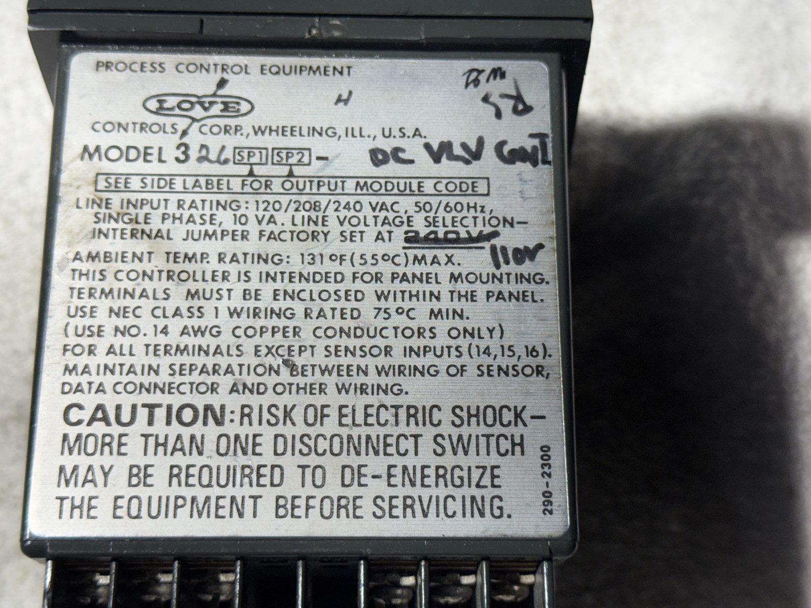 Love Controls Self Tune Process Meter 321-3308-140 NON-ISOL Current Controller